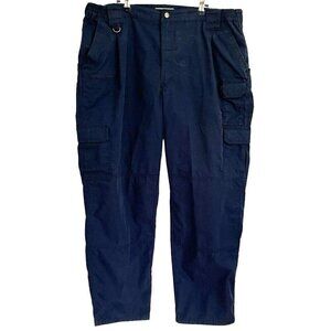 5.11 511 Tactical Cargo Pants Men Tag 44x32 Navy Blue Expandable Waist Workwear